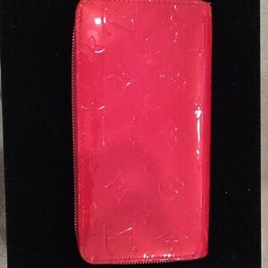 Louis Vuitton Zippy Vernis Louis Pink Monogram Wallet Long